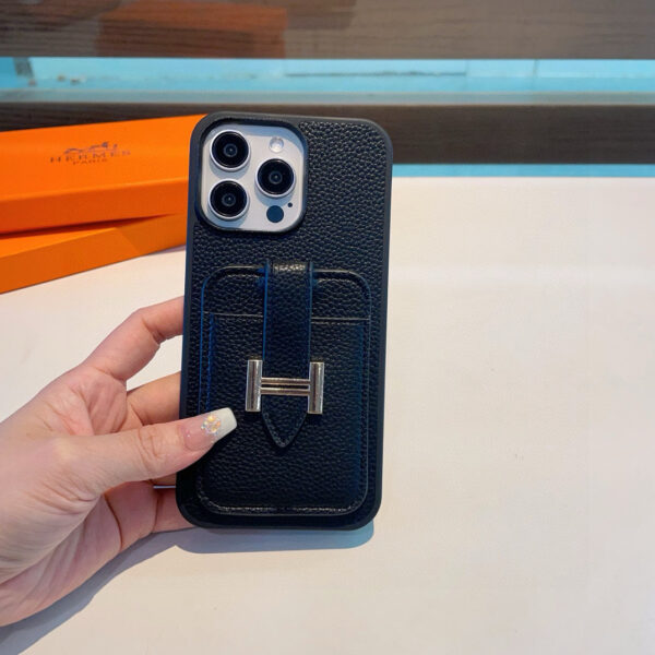 HERMES Classic Monogram iPhone Case • Original Leather & Authentic Pattern