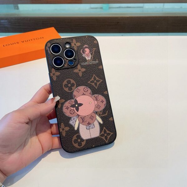 LV genuine leather phone case with full coverage